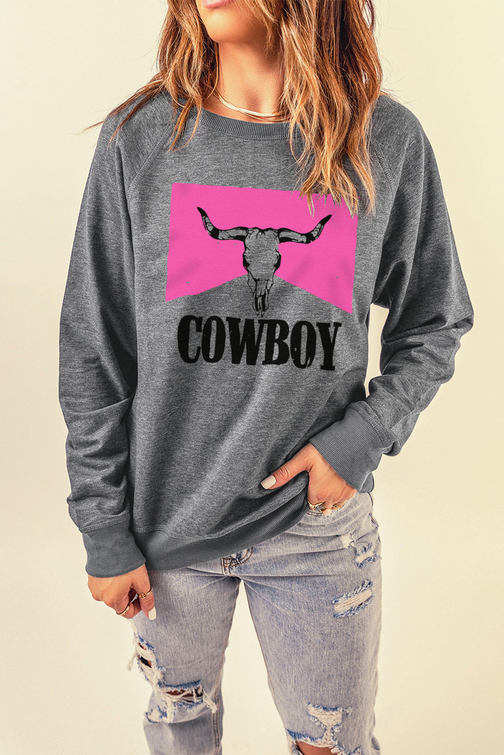 COWBOY Bull Graphic Sweatshirt-Jewearrings