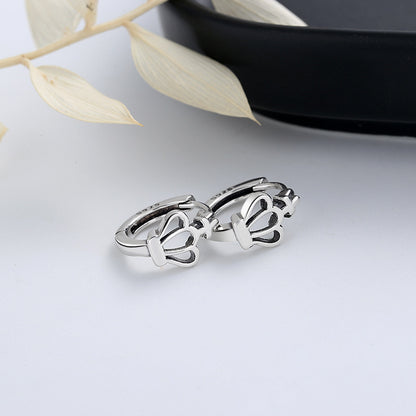 S925 Sterling Silver Vintage Hot Sale Crown Shape Ear Clip Ins Trendy All-match Fashion Earrings Accessories-Jewearrings