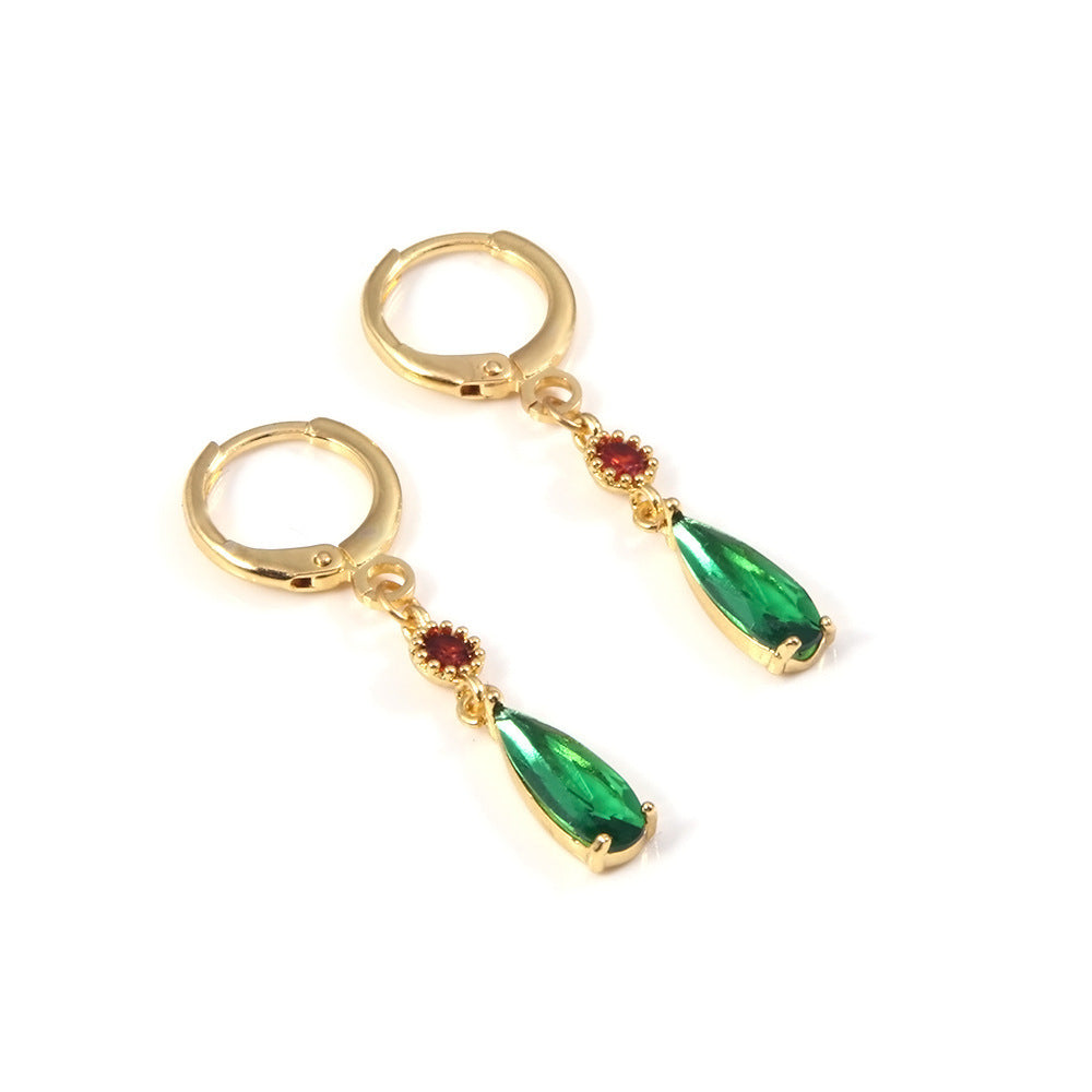 Emerald Earrings Ear Clips Child Role Playing Jewelry Accessories Gift-Jewearrings