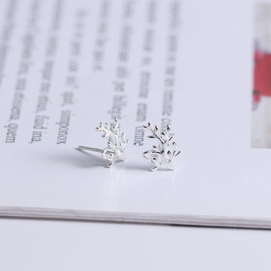 Women's Temperament Fashion Silver Tree Stud Earrings-Jewearrings