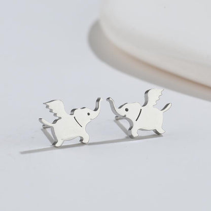 Cute Elf Animal Stud Earrings For Women Ins Style Personalized Earclip-Jewearrings