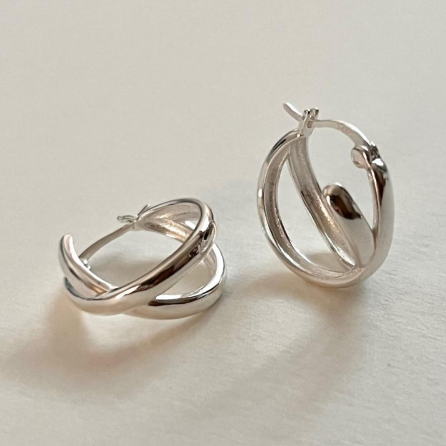 Sterling Silver Simple Knotted Earrings Statement-Jewearrings