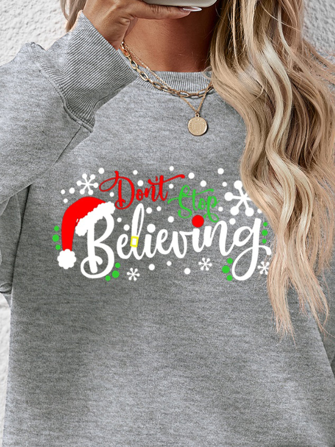 Letter Graphic Long Sleeve Sweatshirt-Jewearrings