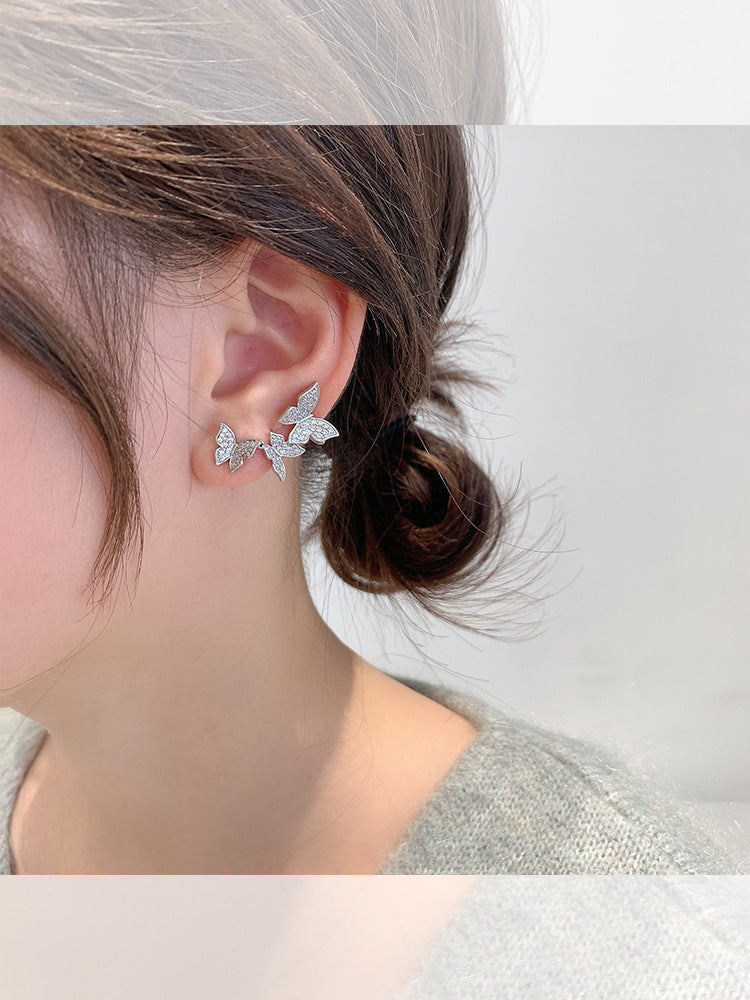 Temperament Earrings Female Net Red Ear Bone Clip Earrings-Jewearrings