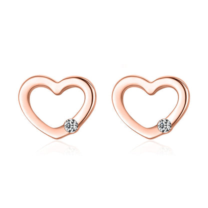 Sweet And Simple Hollow Heart-shaped Love Stud Earrings Women-Jewearrings