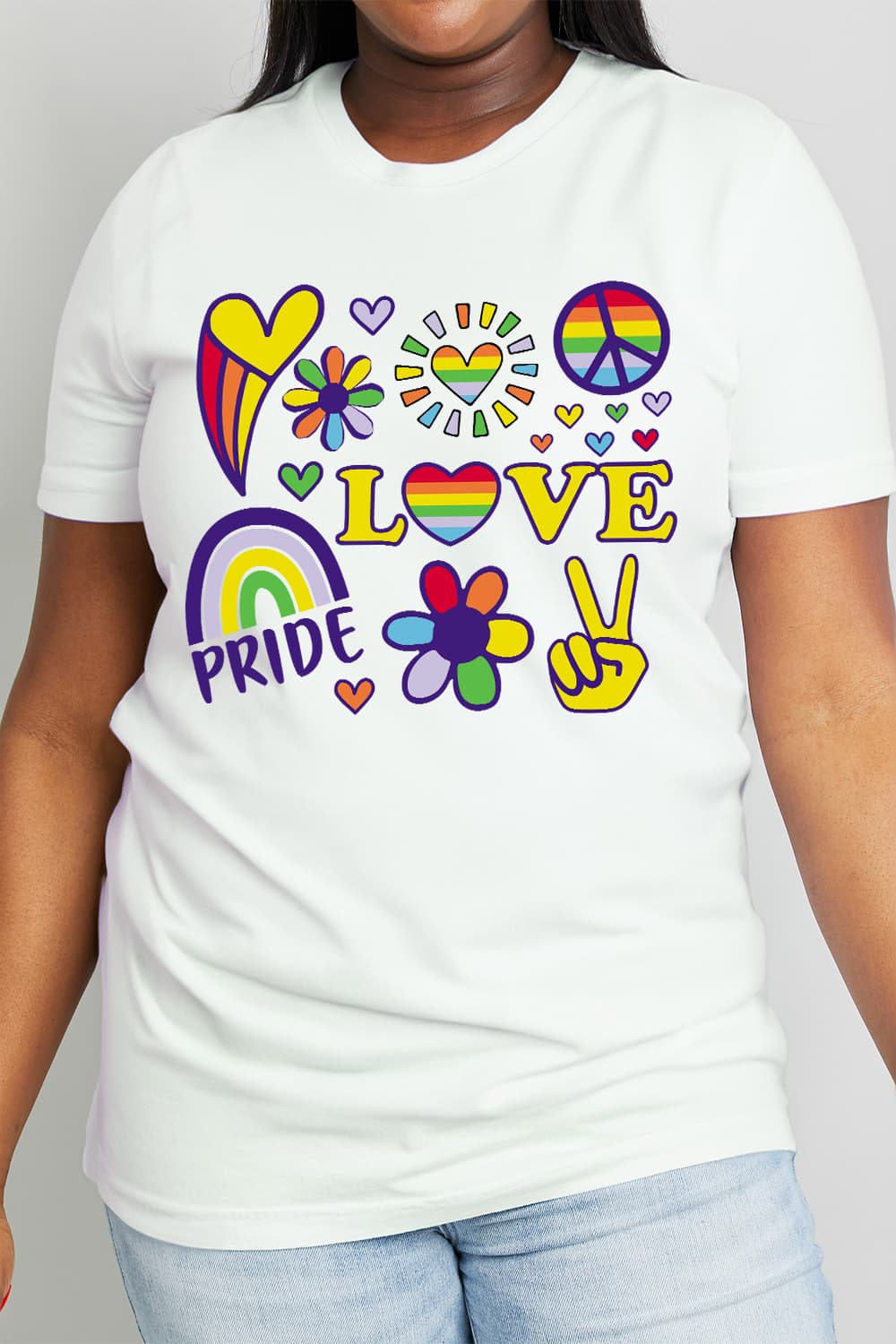 Simply Love Full Size LOVE PRIDE Graphic Cotton Tee-Jewearrings