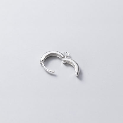 Women's Silver Round Earrings With Ring Ear Clip-Jewearrings