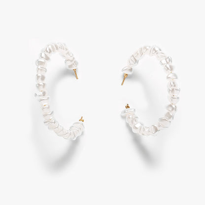 Irregular Faux Pearl Earrings-Jewearrings