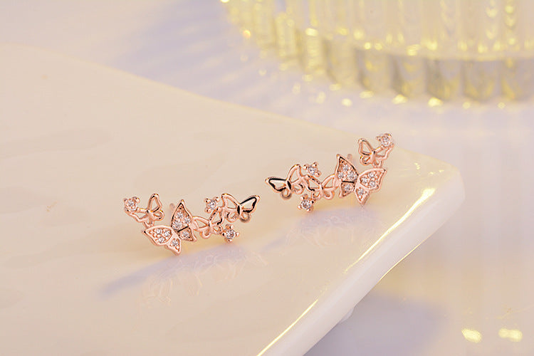 Jewelry Hot Sale Korean Bow Tie Zircon Earrings For Women Pendientes-Jewearrings