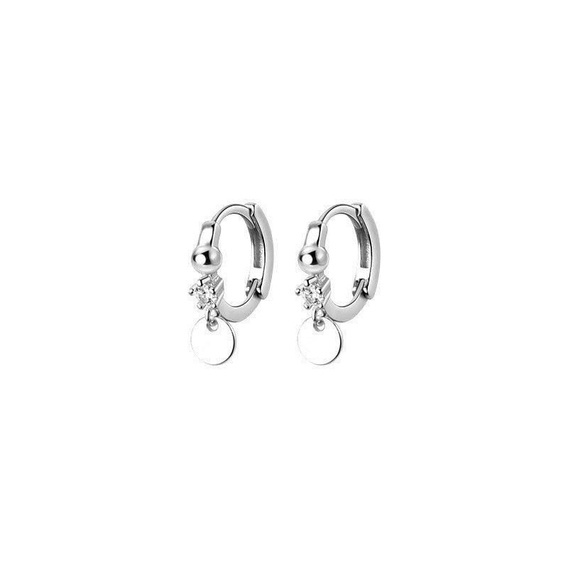 S925 Silver Women's Round Ear Buckle Summer Geometric Earrings-Jewearrings