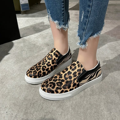 Leopard PU Leather Sneakers-Jewearrings