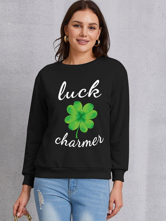 LUCK CHARMER Round Neck Sweatshirt-Jewearrings