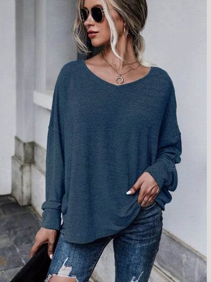 Full Size Round Neck Dropped Shoulder Tied T-Shirt-Jewearrings