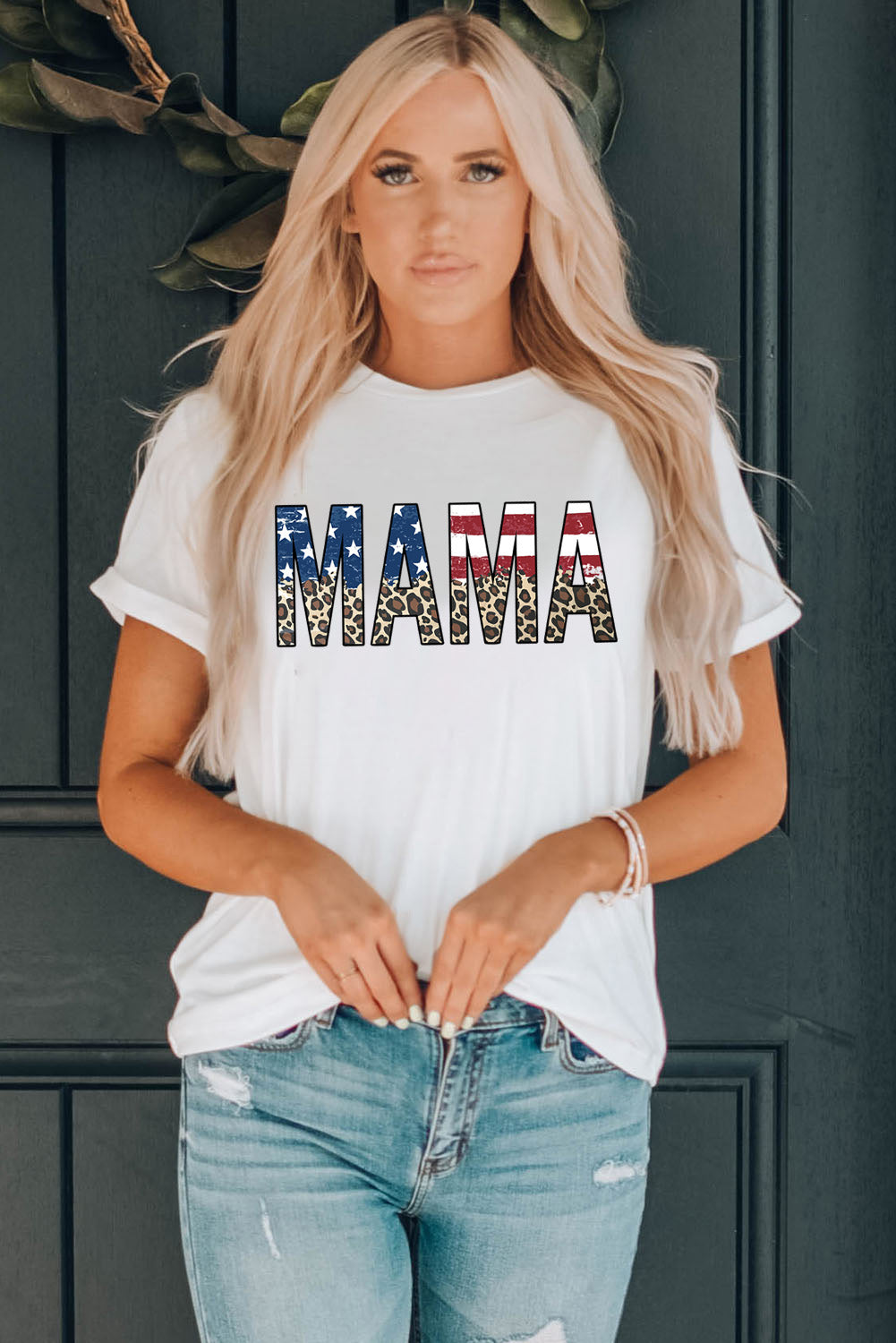 MAMA Round Neck Short Sleeve T-Shirt-Jewearrings