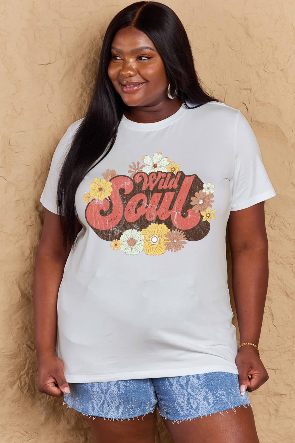 Simply Love Full Size WILD SOUL Graphic Cotton T-Shirt-Jewearrings