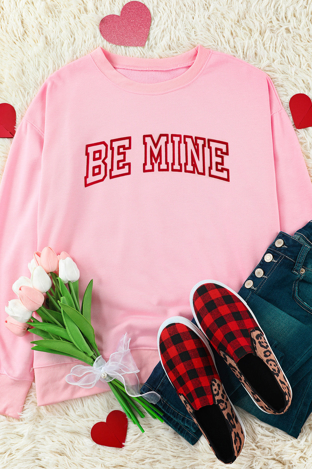 BE MINE Round Neck Sweatshirt-Jewearrings