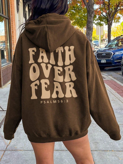 FAITH OVER FEAR Dropped Shoulder Hoodie-Jewearrings