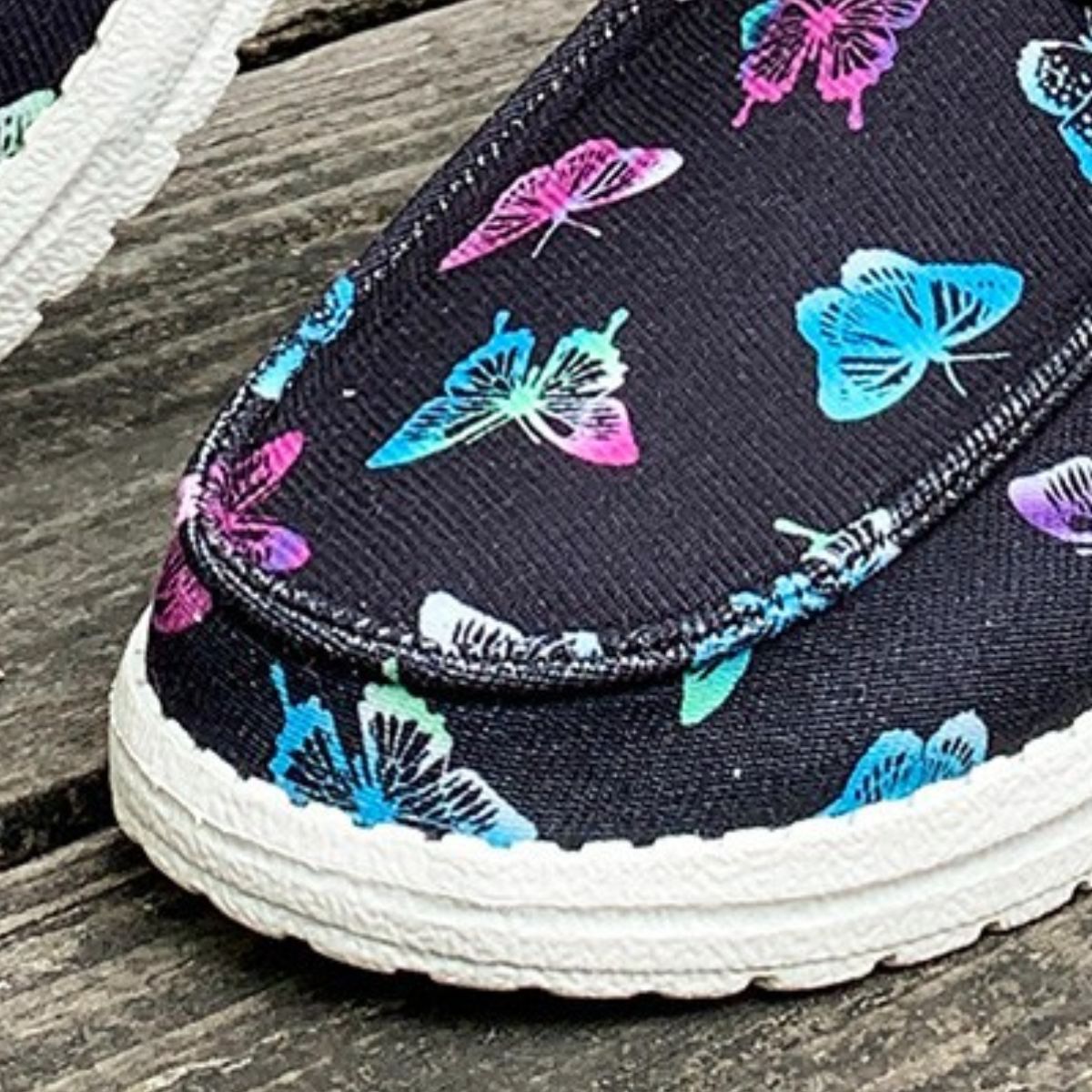 Printed Round Toe Flat Sneakers-Jewearrings