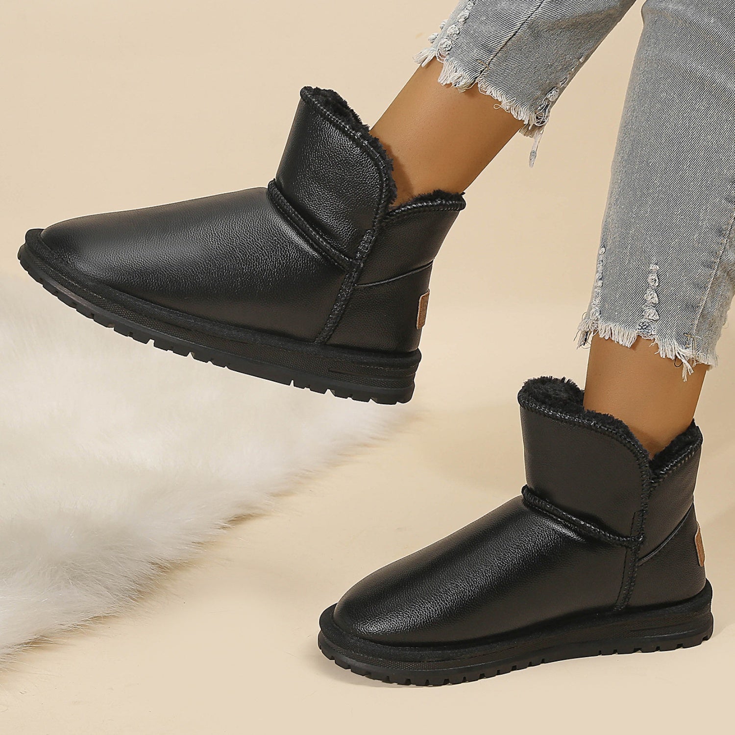 PU Leather Platform Thermal Boots-Jewearrings