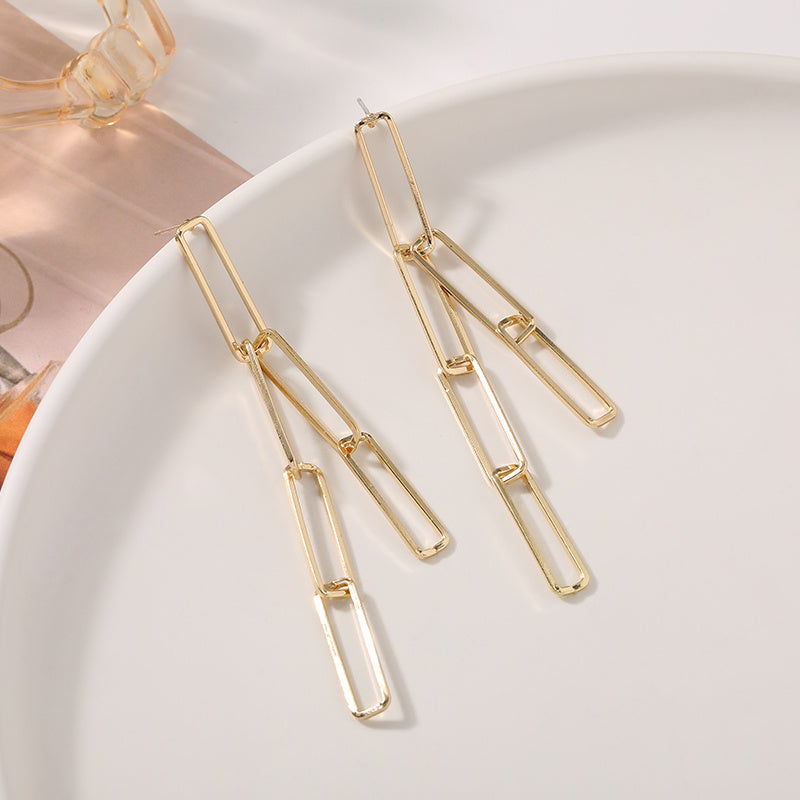 Temperament Earrings Sterling Silver Cold Wind Female-Jewearrings