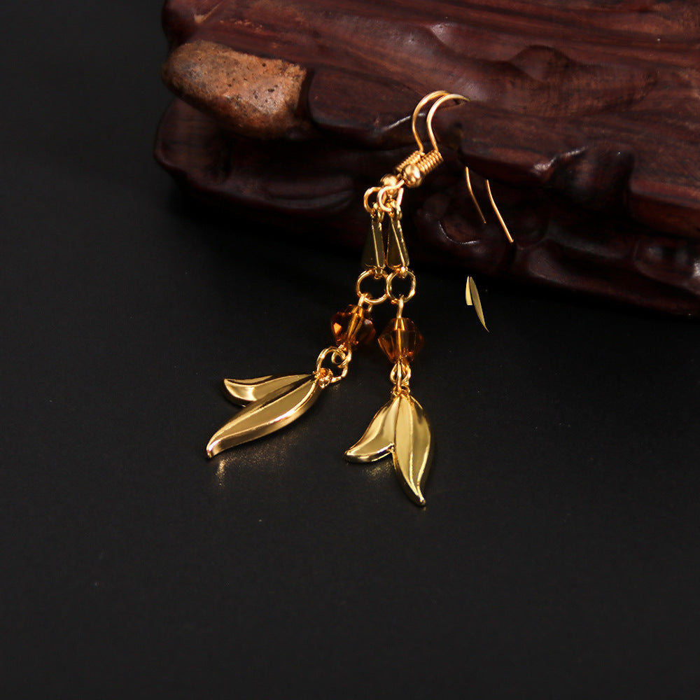 Traveler Gold Tassel Earrings Cos Accessories-Jewearrings