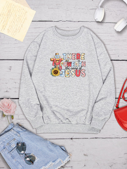 THERE IS POWER IN THE NAME OF JESUS Round Neck Sweatshirt-Jewearrings