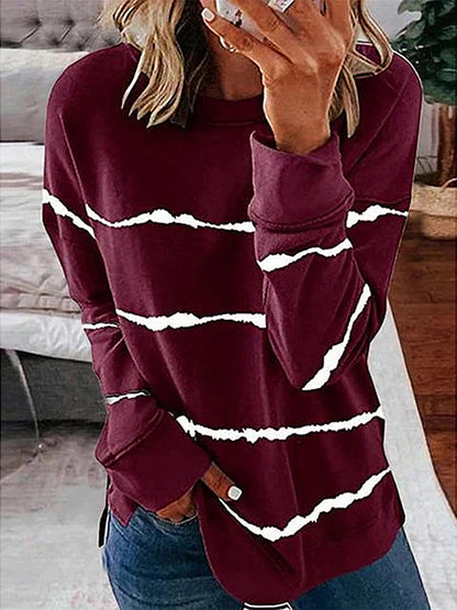 Striped Round Neck T-Shirt-Jewearrings