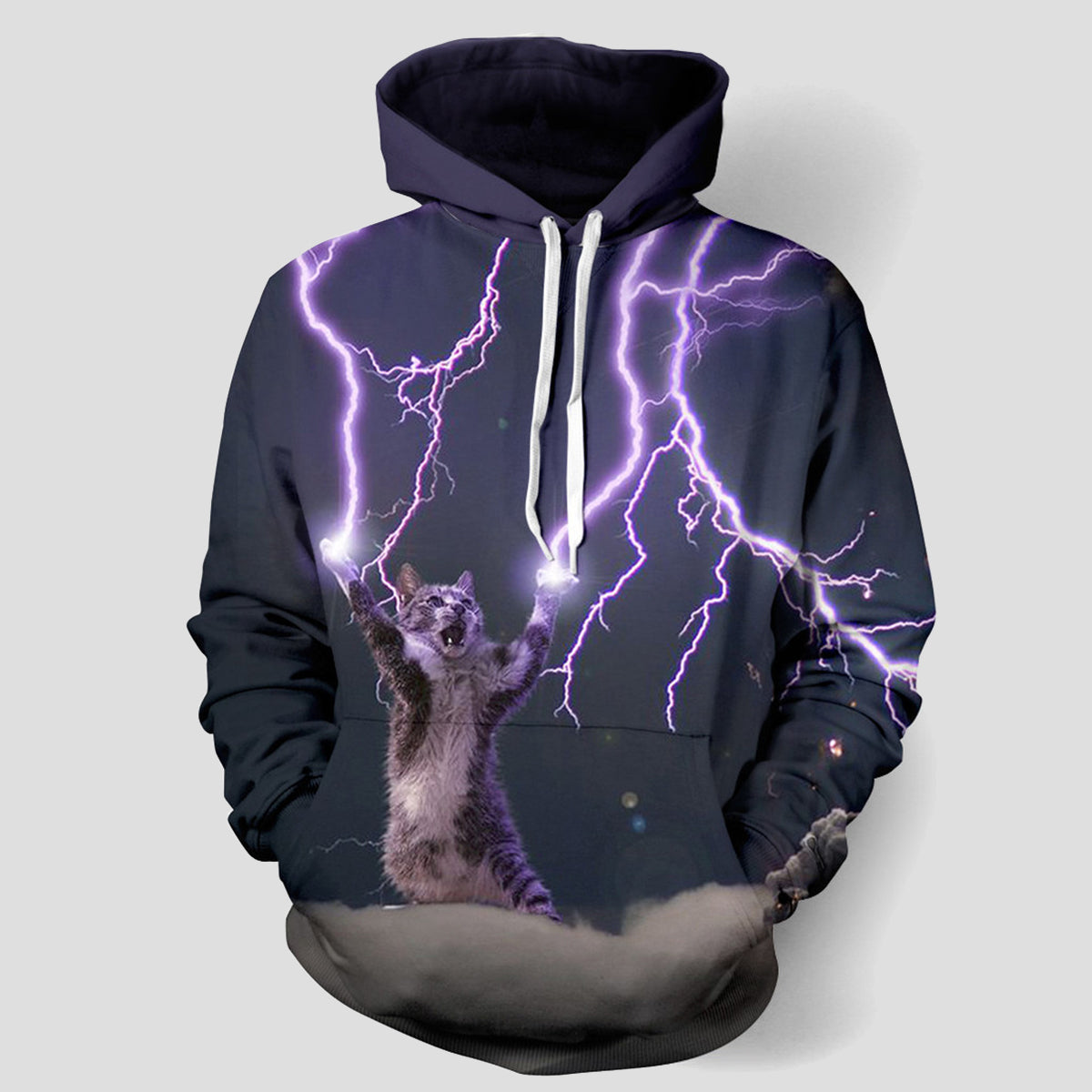 Full Size Printed Drawstring Hoodie with Pockets-Jewearrings