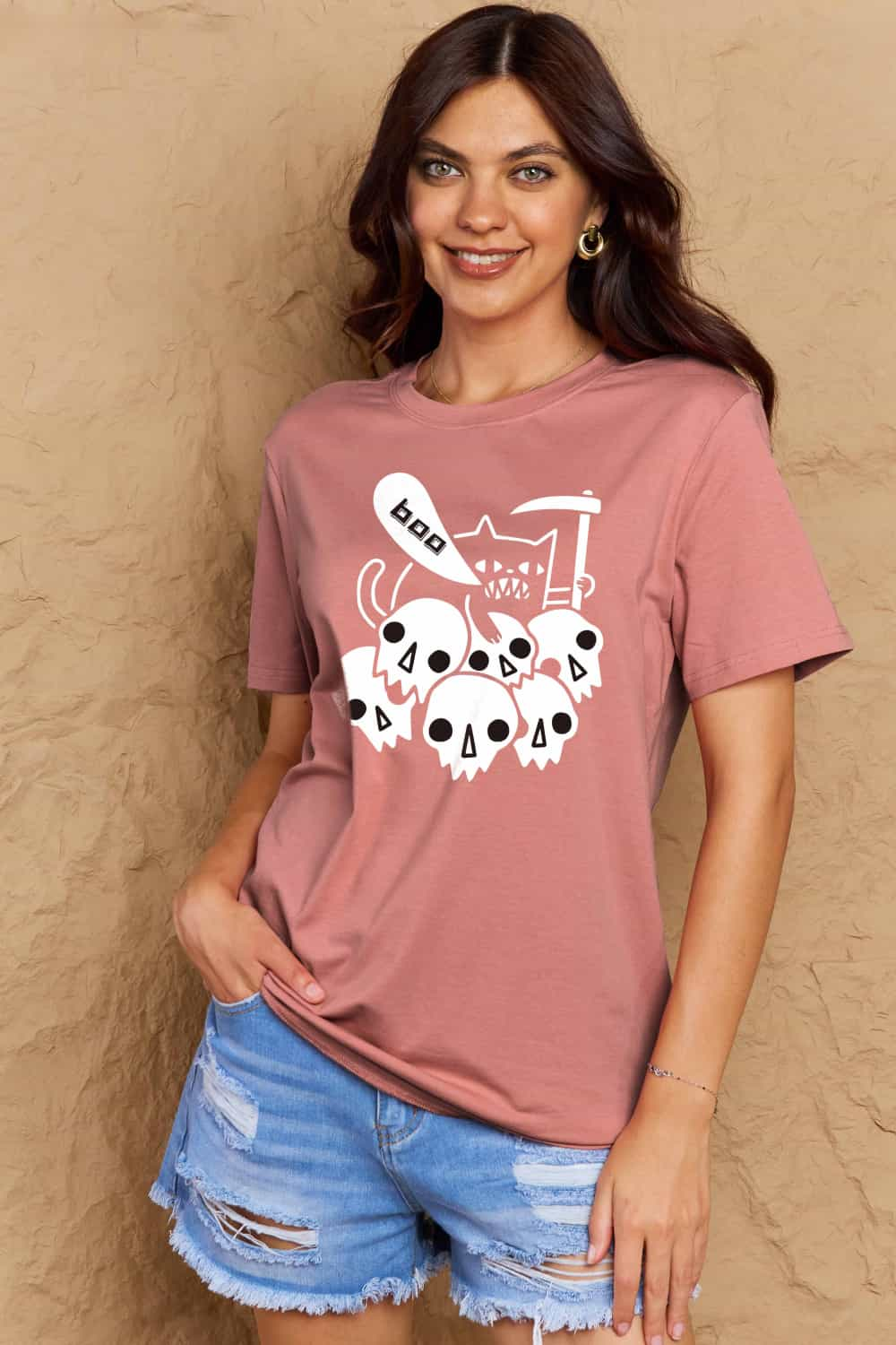 Simply Love Full Size Graphic BOO Cotton T-Shirt-Jewearrings