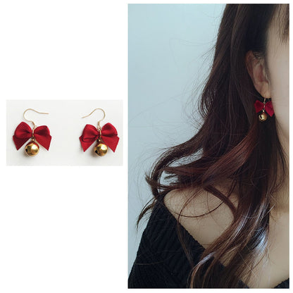 New Style Earrings With A Small Fragrant Red Bow-Jewearrings