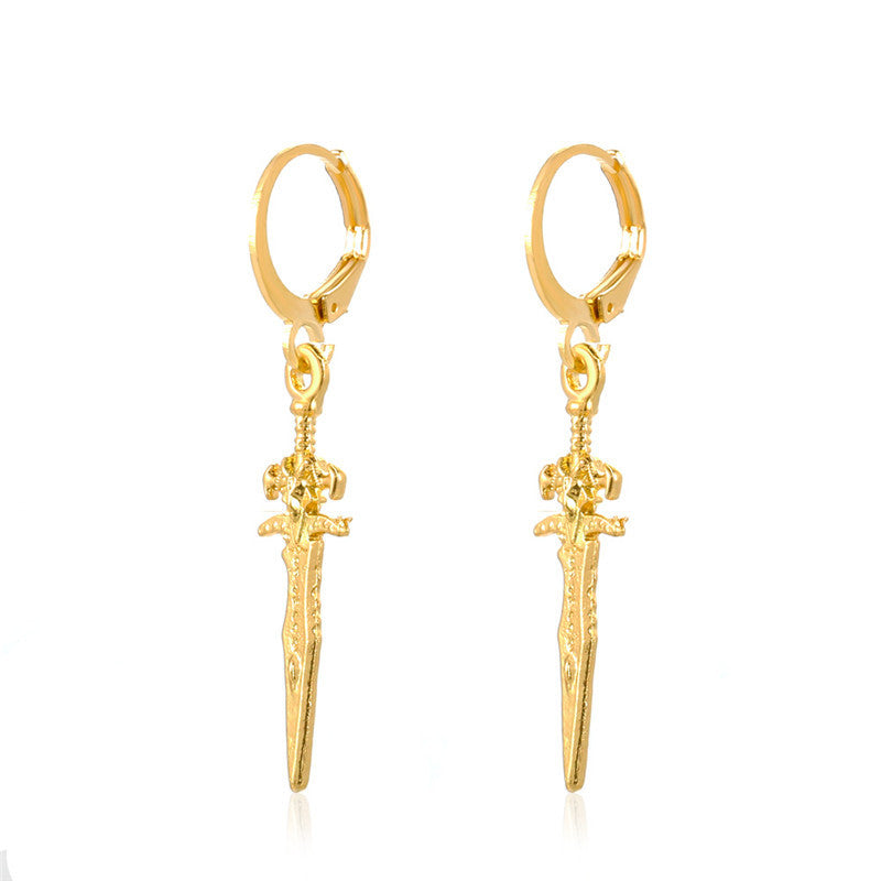 Hip-hop Trend Cross Sword Earrings Couple Creative Long Earrings Earrings-Jewearrings