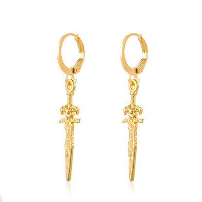 Hip-hop Trend Cross Sword Earrings Couple Creative Long Earrings Earrings-Jewearrings