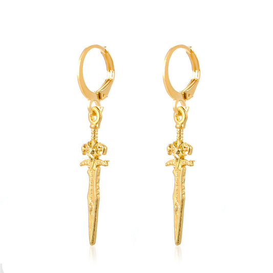 Hip-hop Trend Cross Sword Earrings Couple Creative Long Earrings Earrings-Jewearrings