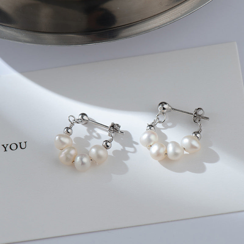 Women's S925 Silver Natural Pearl Earrings-Jewearrings