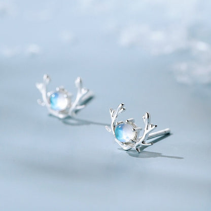 925 Sterling Silver Elk Stud Earrings For Women-Jewearrings