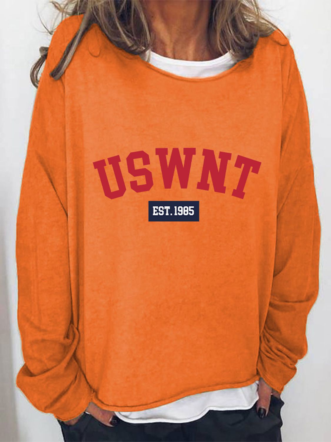 USWNT Round Neck Long Sleeve Sweatshirt-Jewearrings