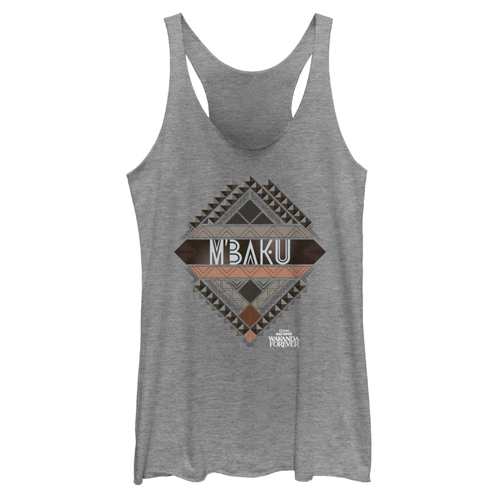 Junior's Marvel Black Panther Wakanda Forever MBaku Crest Tank Top