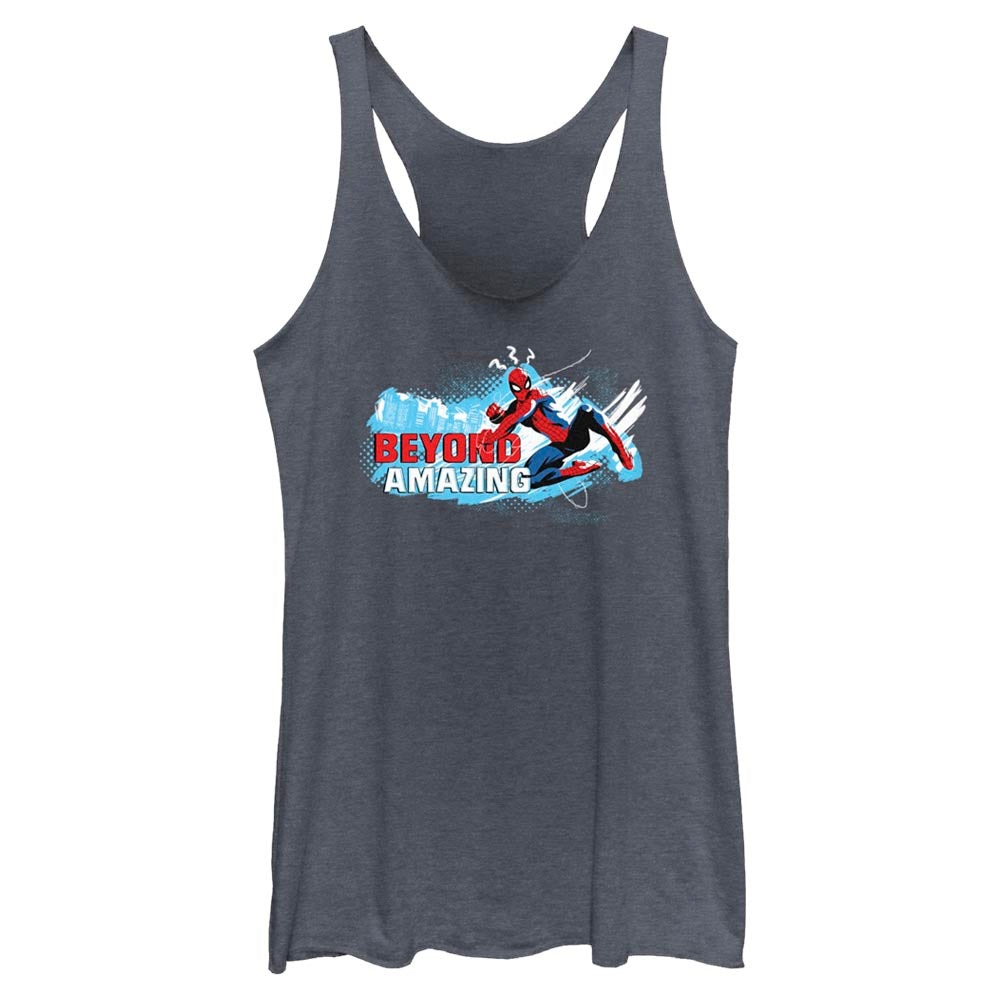 Junior's Marvel Spider-Man Beyond Amazing BEYOND SWING POSE Tank Top