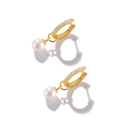 Sterling Silver Pearl Grace High-grade Thin Earrings-Jewearrings