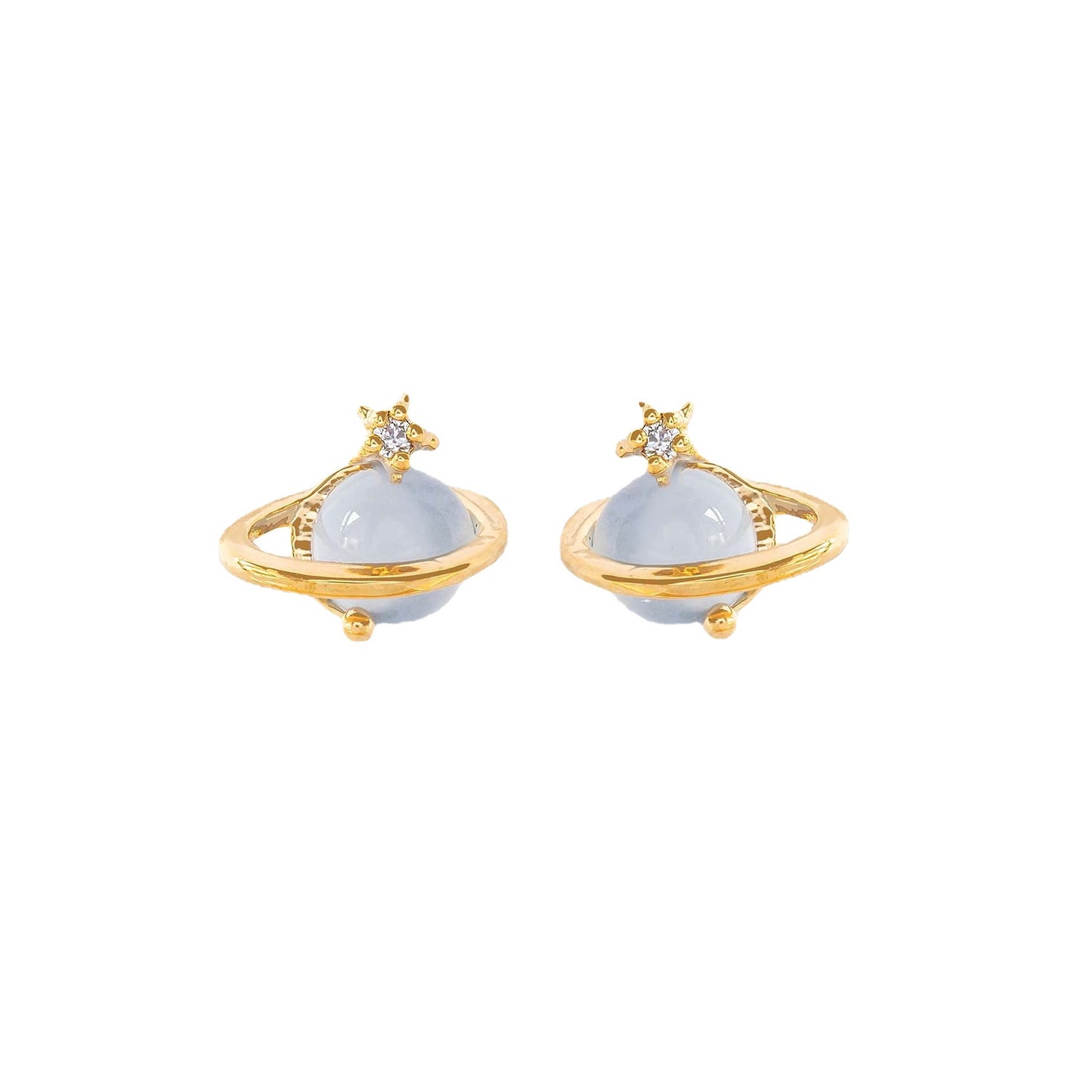 Opal Earrings Design Sense Saturn Female-Jewearrings