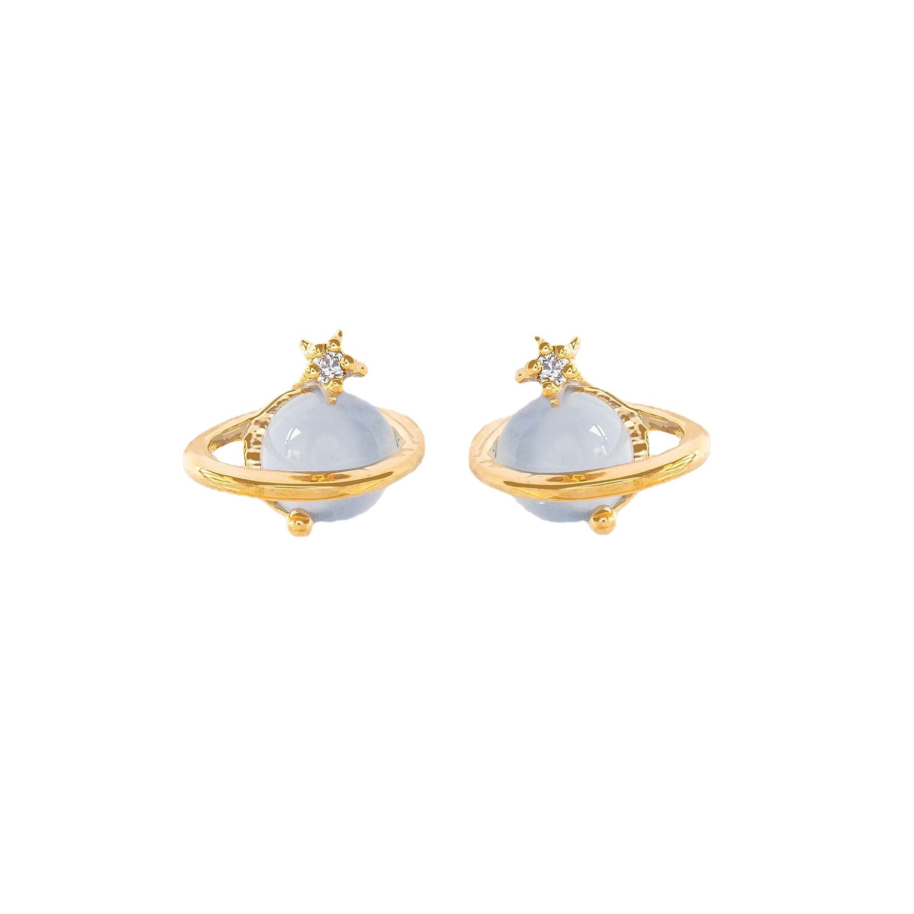 Opal Earrings Design Sense Saturn Female-Jewearrings