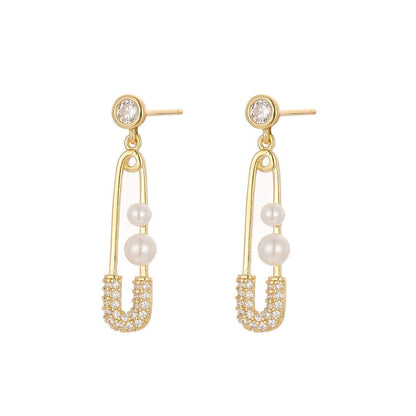 Special-interest Design Cold Long Micro Zircon-encrusted Stud Earrings-Jewearrings