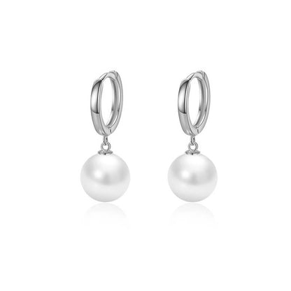 Pearl Earrings Women's Simple Sterling Silver-Jewearrings