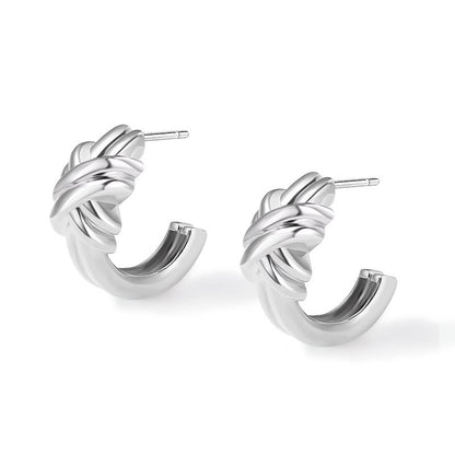 Winding C- Shaped Stud Earrings Luxury Advanced Design French Style All-match-Jewearrings