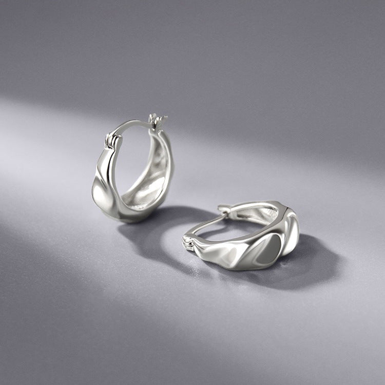 Women's Sterling Silver Mobius Strip Stud Earrings-Jewearrings