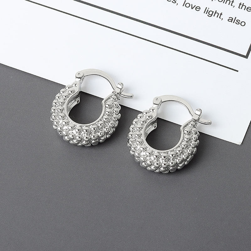 Women's Korean-style Diamond-embedded Gold-plated Ins Internet-famous Versatile Earrings-Jewearrings