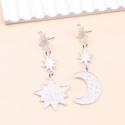 Star Moon Series Stud Earrings Europe And America Creative Acrylic-Jewearrings