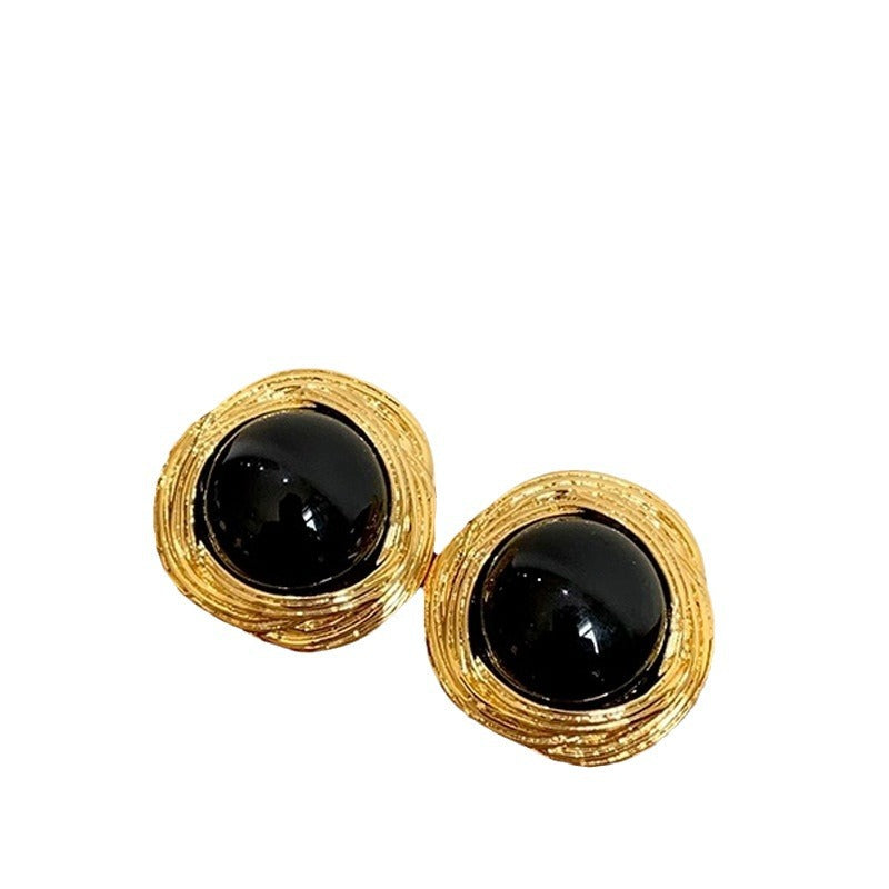 Women's Pearl Stud Earrings Retro Round-Jewearrings