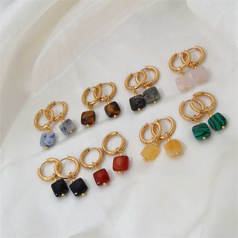 INS Style Fashion Square Earrings Gold Plated Ear Clip-Jewearrings