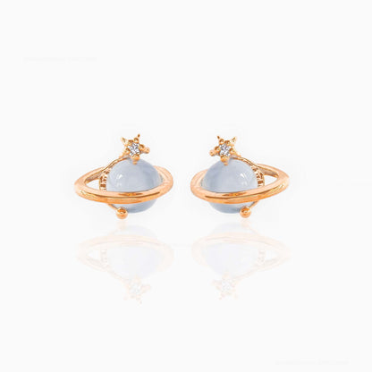 Opal Earrings Design Sense Saturn Female-Jewearrings